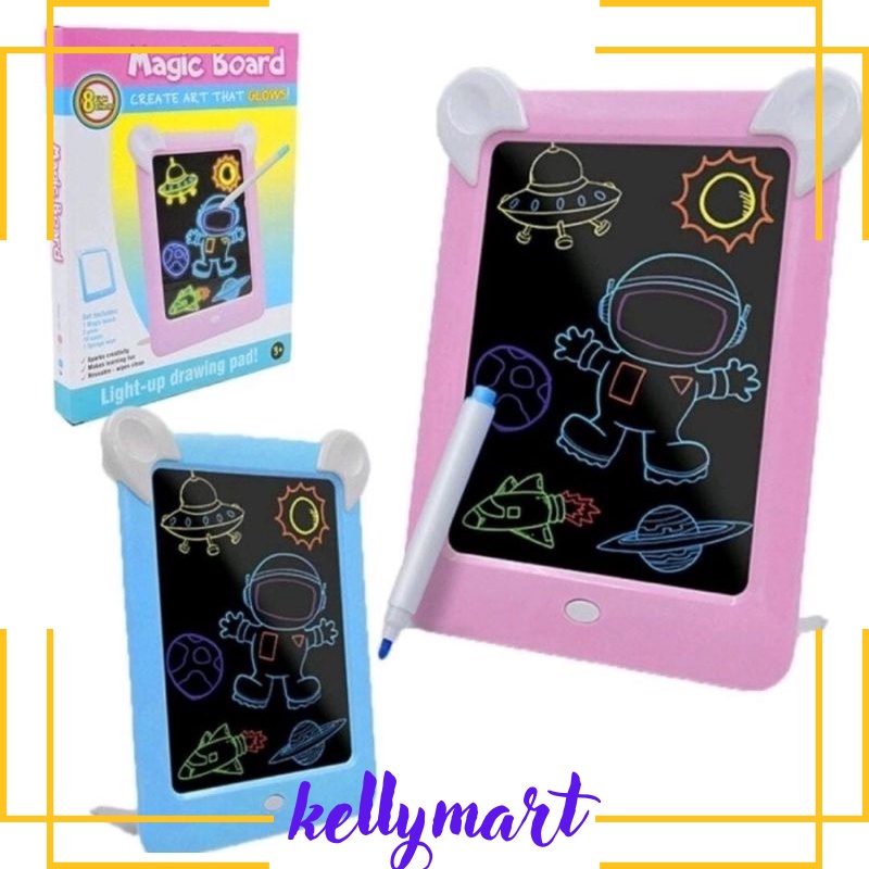 Magic Board Drawing LED / Papan Gambar Ajaib Edukasi Mainan Anak / Mainan Papan Tulis Belajar Anak