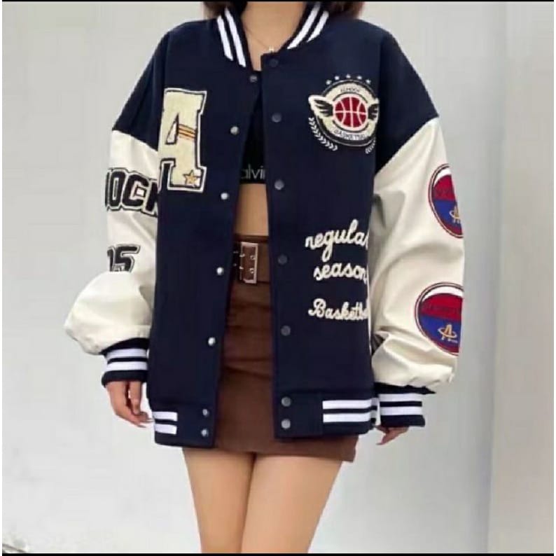 Jaket varsity wanita / baseball varsity terkini / 3D A