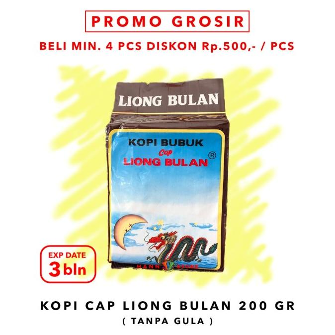 

[BISA COD] KOPI BUBUK CAP LIONG BULAN 200 GRAM KOPI HITAM KHAS BOGOR HARUM NIKMAT