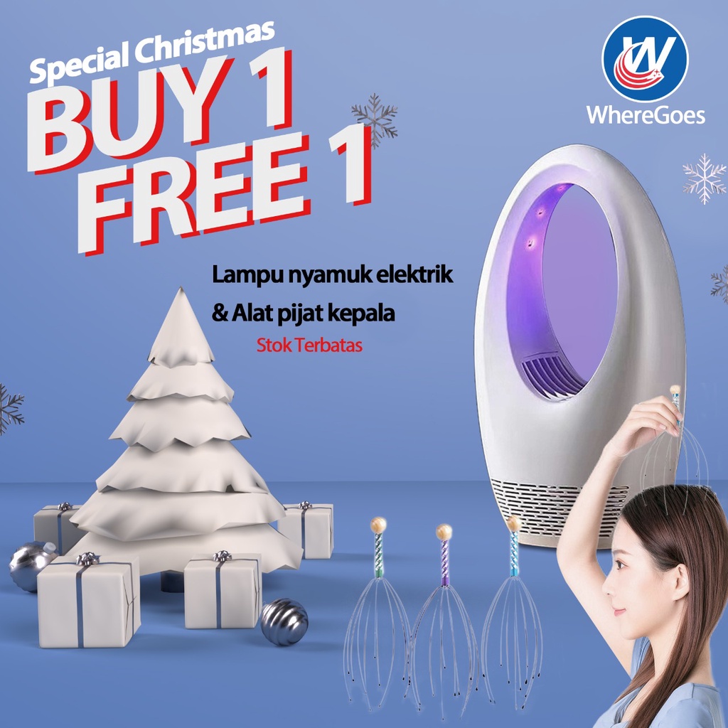 BUY 1 FREE 1 - Lampu Pembunuh nyamuk elektrik LED bahan ABS sangat Praktis