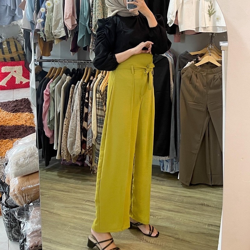 BEFAST- ZRX CELANA KULOT ZAHRA / KULOT CRINCLE HIGHWAIST 4 STYLE LYRA / Fashion Kekinian Remaja ABG / Kulot HW Trendy / Celana Kulot Ikat Model Terbaru / Pakaian Casual Remaja Wanita / Outfit Ala Wanita Korean Style / Celana Panjang Polos Formal