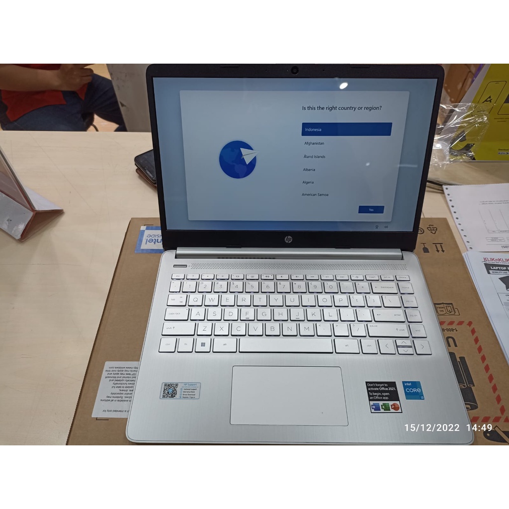 Laptop Desain HP 14S DQ2614TU Intel Core I3 1115G4 16GB 512GB 14 FHD IPS Windows 11 Home Office Original Silver Terlaris