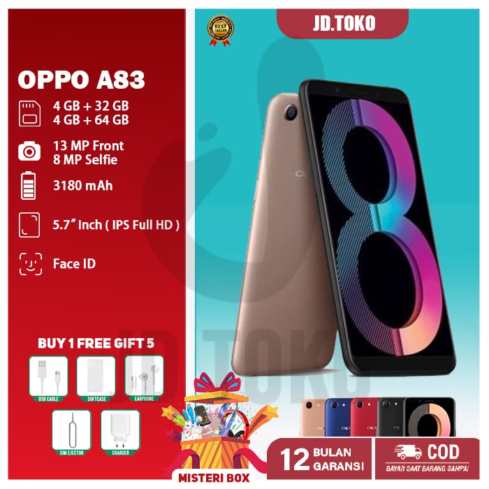 hp oppo A83 ram 4/64 4G LTE smartphone dual sim garansi 1 Tahun termurah