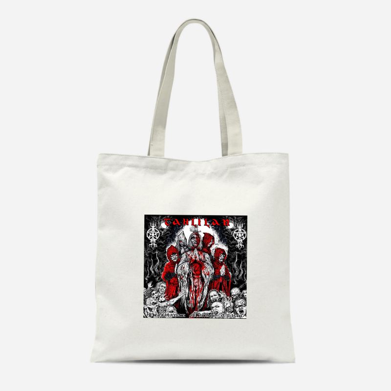 TOTE BAG TOTEBAG KANVAS RESLETING TERMURAH TERLARIS ART COVER ALBUM BAND METAL TAHLILAN SEMI KANVAS TERMURAH