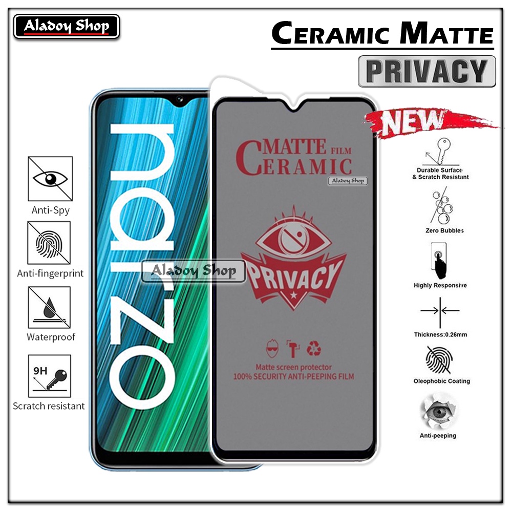 PAKET 2IN1 Anti Gores Privacy Realme Narzo 50A + Tempered Glass Kamera