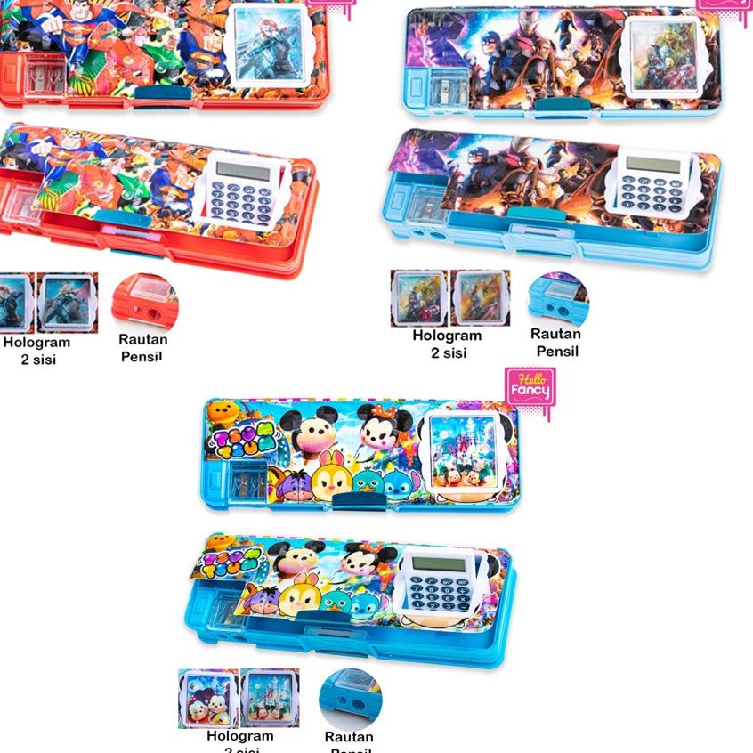 

(Y7)2✔) Tempat Pensil Magnet Karakter + Kalkulator / Kotak Pensil CC-7806 murah