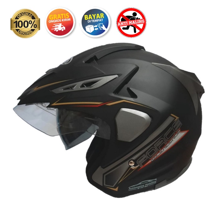 Helm Helm Motor Sni Double Visor Force Original Dewasa Anti Maling M L Xl