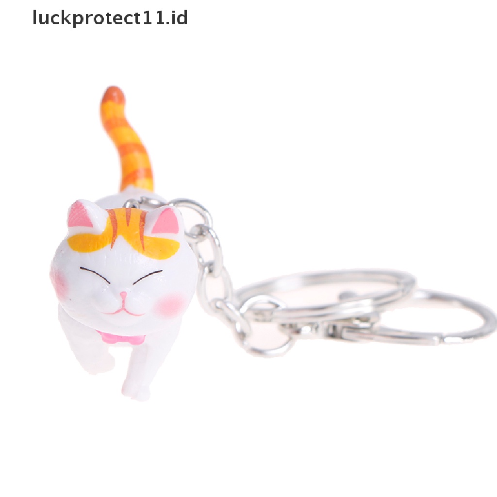 /Fashion Hot// Fashion// Cincin Kunci Liontin Kucing Kartun Lucu Kitten Cat Key Chain Shake Head Bag Keychains.