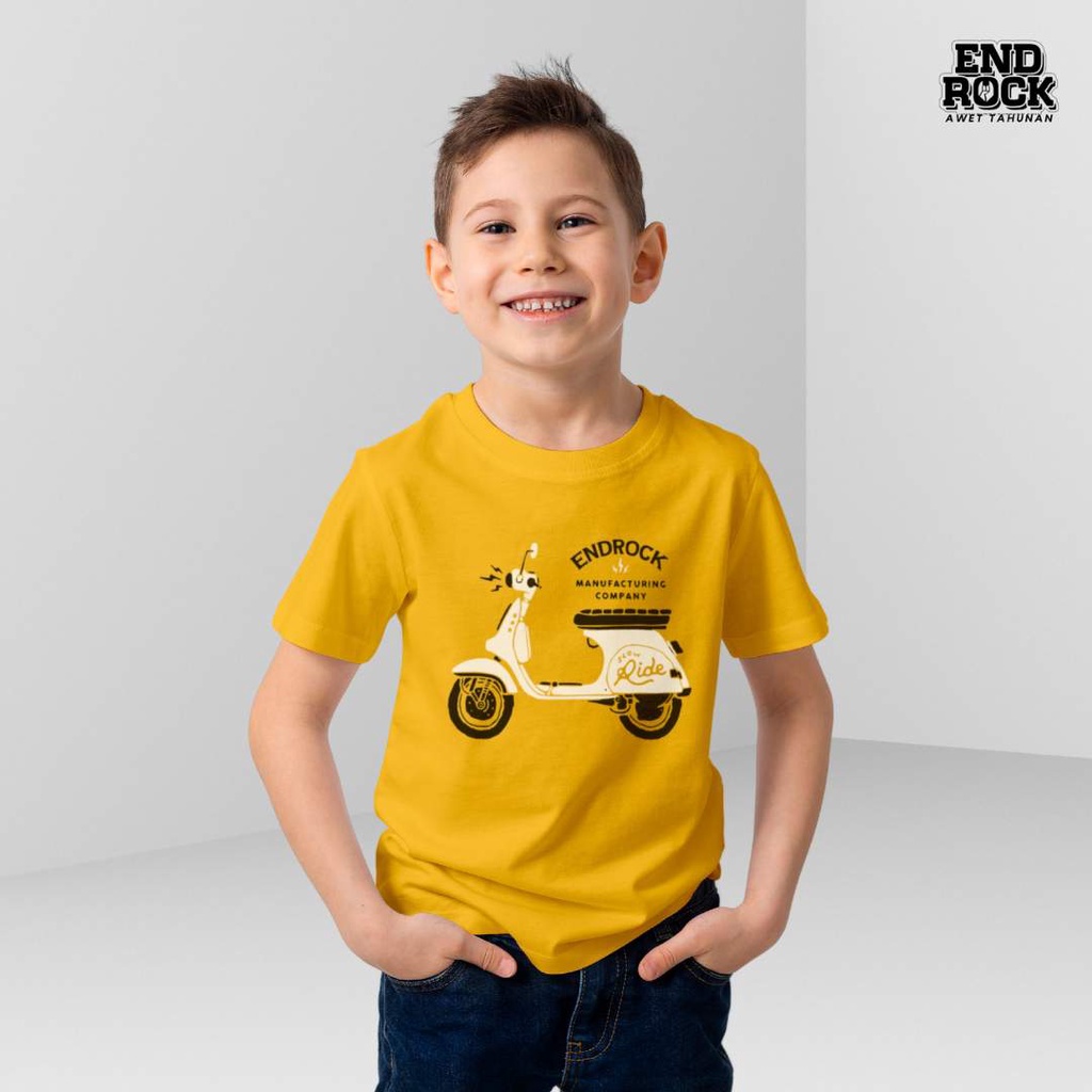 Kaos anak premium sablon Brown Vespa Endrock Kids