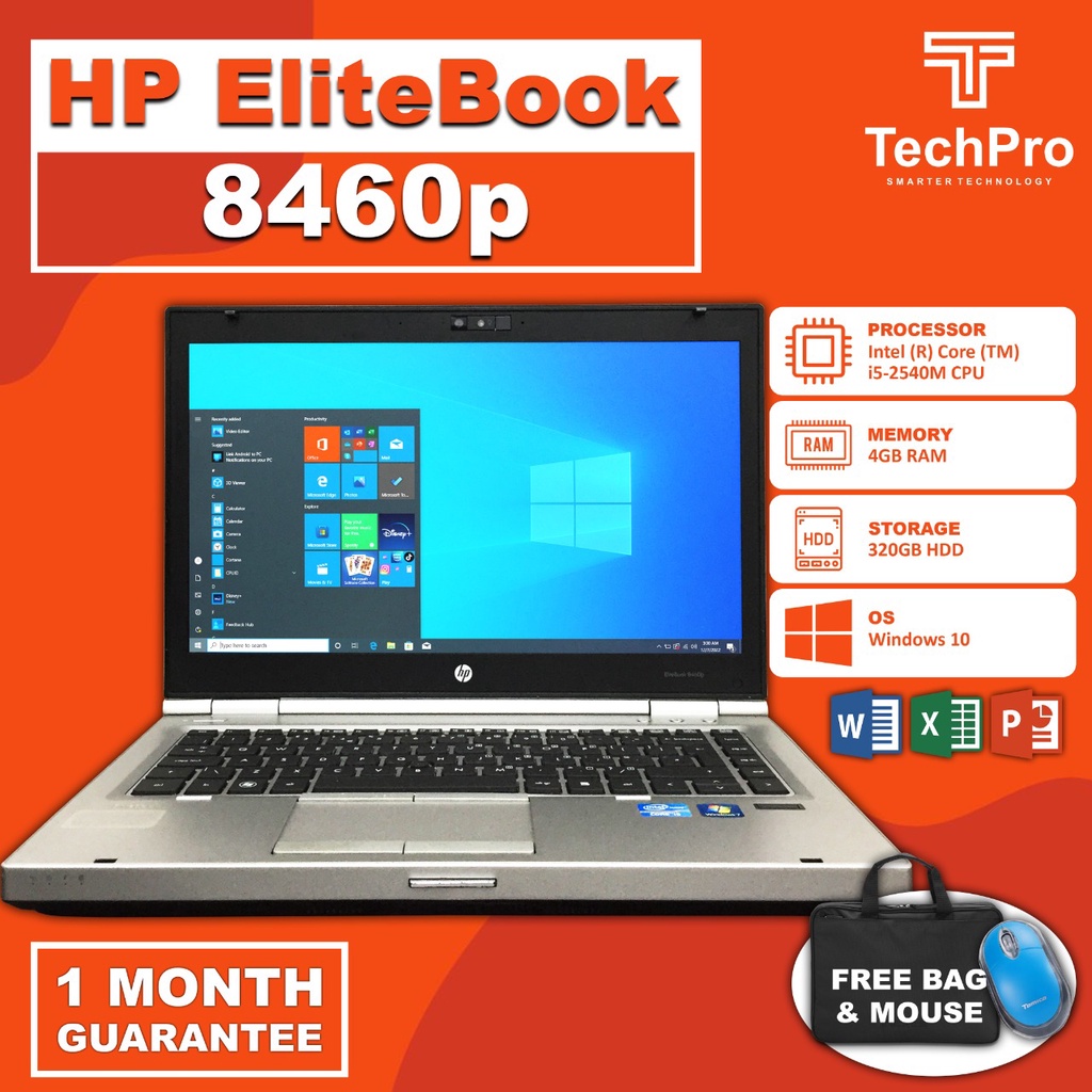 LAPTOP HP ELITEBOOK 8460P I5 GEN 2 RAM 4 HDD 320GB SECOND BUILT UP