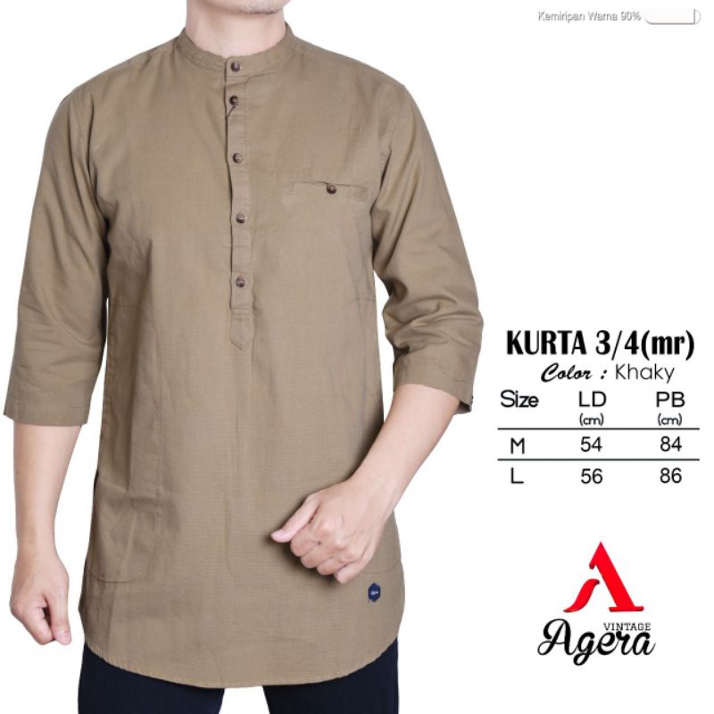 [ NEW ] BAJU KEMEJA KURTA KOKO KEMKO PRIA MUSLIM LENGAN 3/4 TERBARU ORIGINAL AGERA SAJUAK