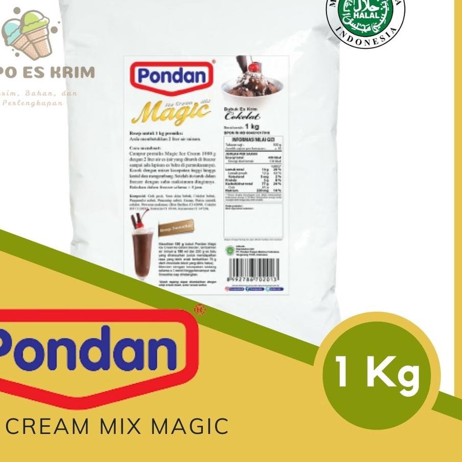 

>D2289) ⭐⭐⭐⭐⭐ PONDAN Magic Ice Cream 1 Kg ( Bubuk / Bahan / Tepung Premiks Es Krim Bulky 1Kg )