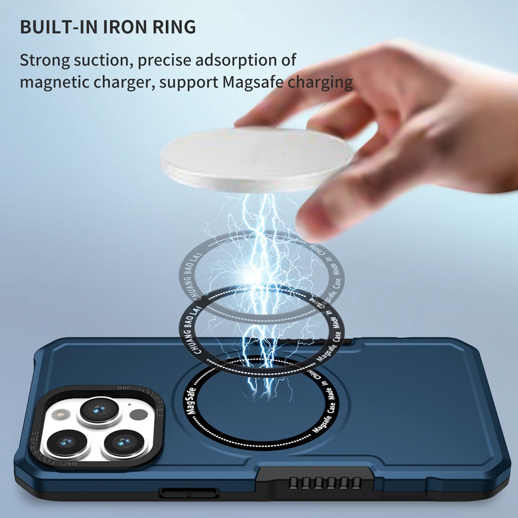 New !! Premium Dark Blue 360 ° drop proof Magnet shell for the new iPhone 14 13 12 11 Pro Max model, higher than the lens protective film 11 Pro Max advanced fashion matte shell