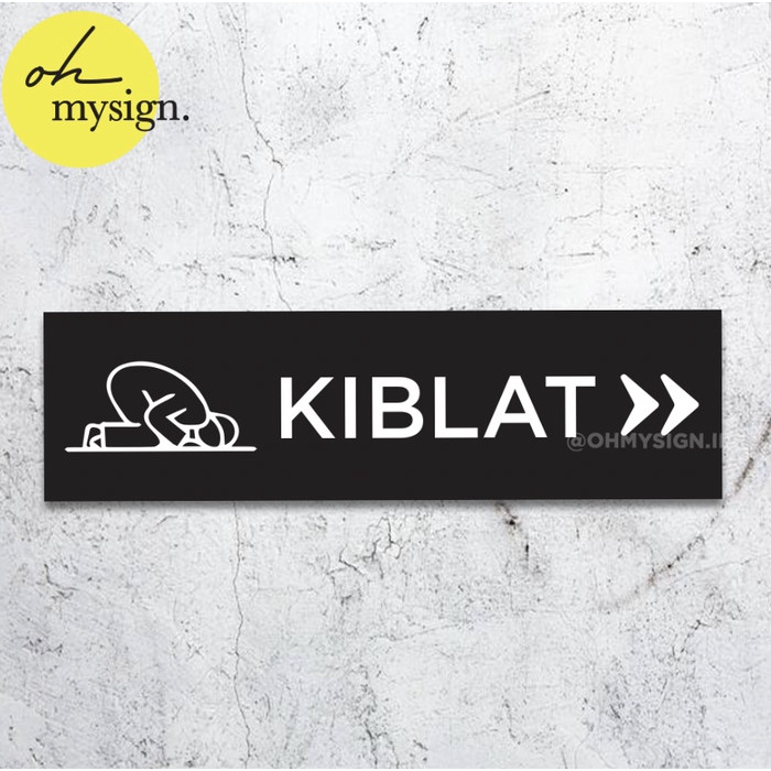 

Sign Akrilik Kiblat Panah Sign Board Kiblat Acrylic Signage - 25x7, Hitam