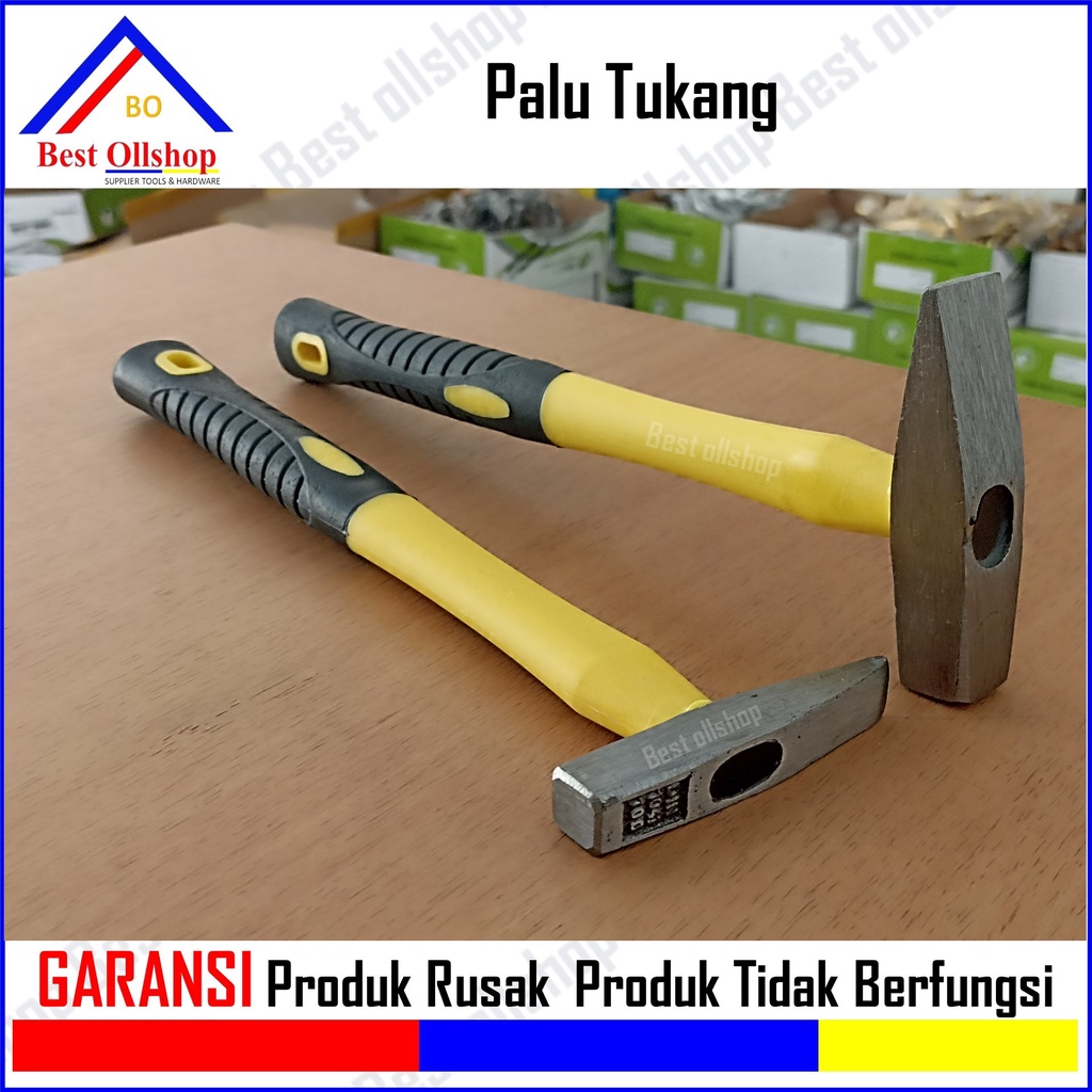 Palu Kaca Tukang Lancip 200 Gram Gagang Fiber Termurah Berkualitas / Palu Besi Tukang Kaca Kecil Murah