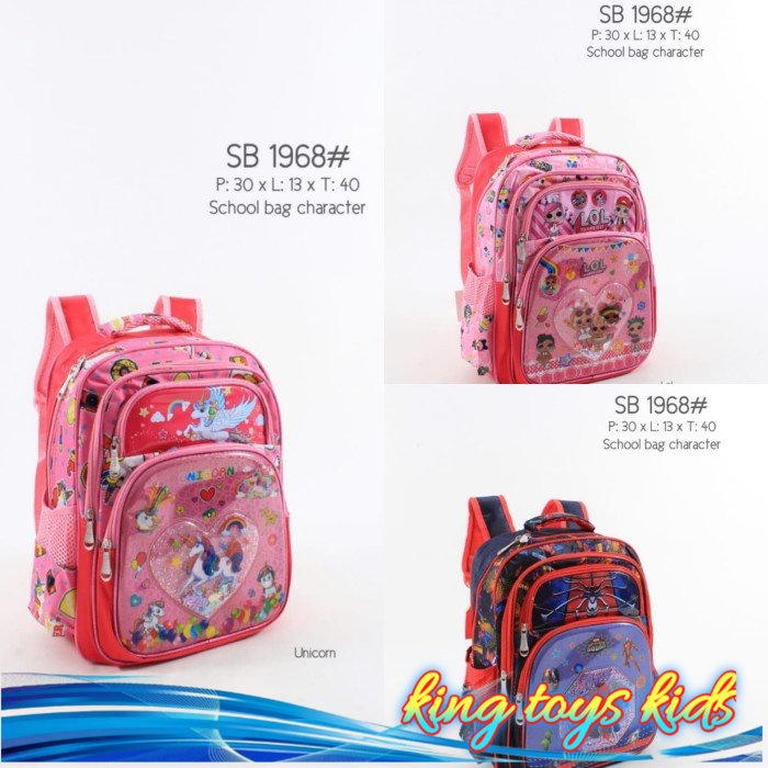 new / Tas Ransel Karakter Anak Hologram / Tas Ransel Anak Hologram
