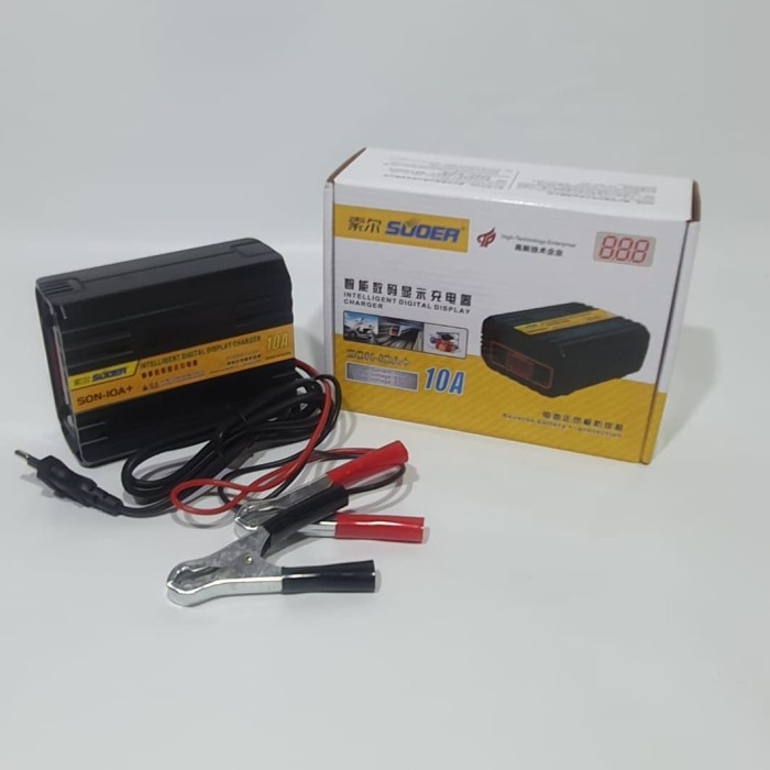 Charger aki otomatis suoer 10A Charger accu casan aki 10 Ampere