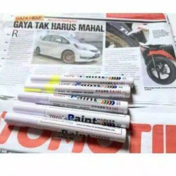 

ヰ Spidol Ban TOYO Paint Marker Original Import Warna Warni : Silver Merah Putih ヹ