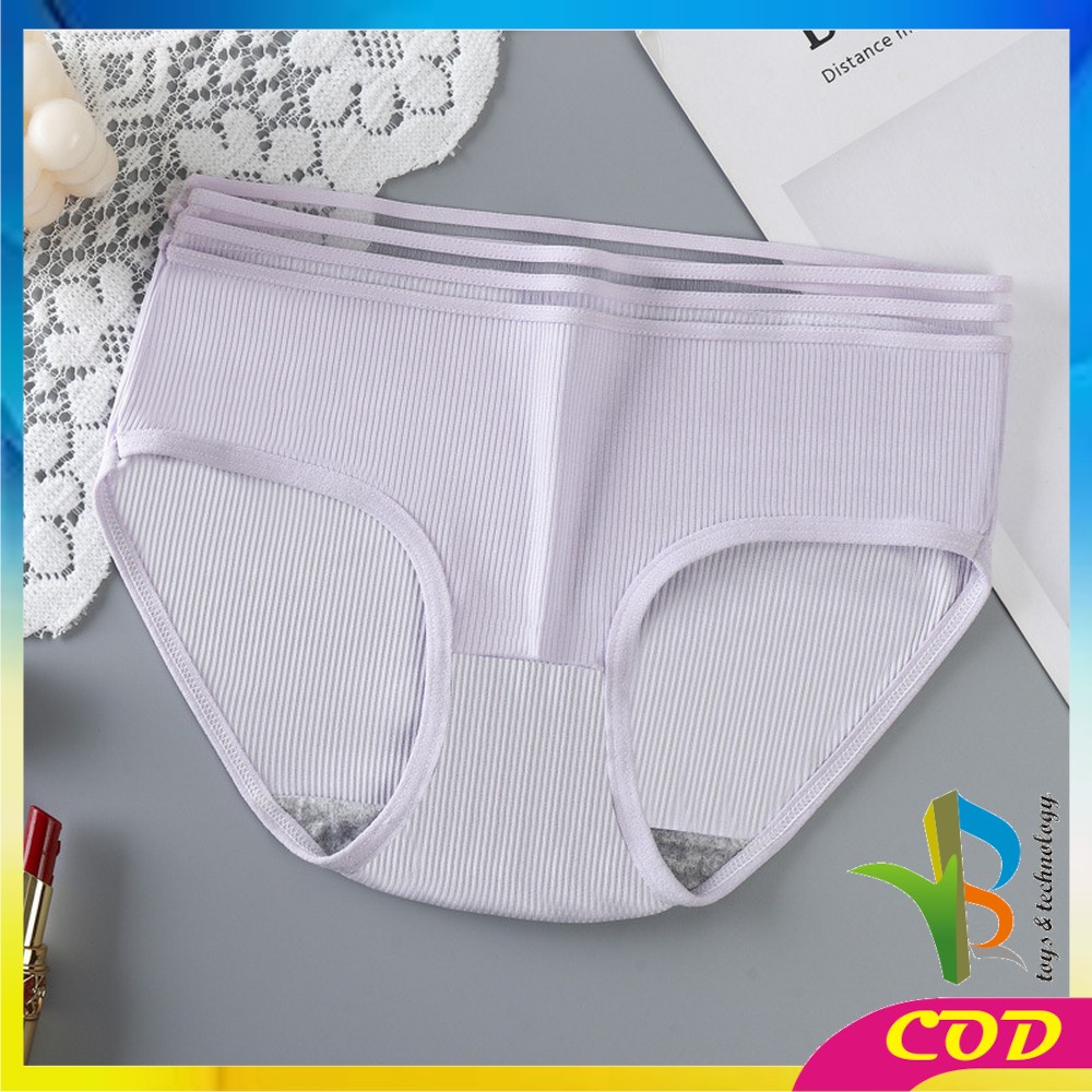 RB-P126 Celana Dalam Wanita Cewek Garis Motif Polos Pakaian Dalam Wanita CD Wanita Panties Segitiga Impor