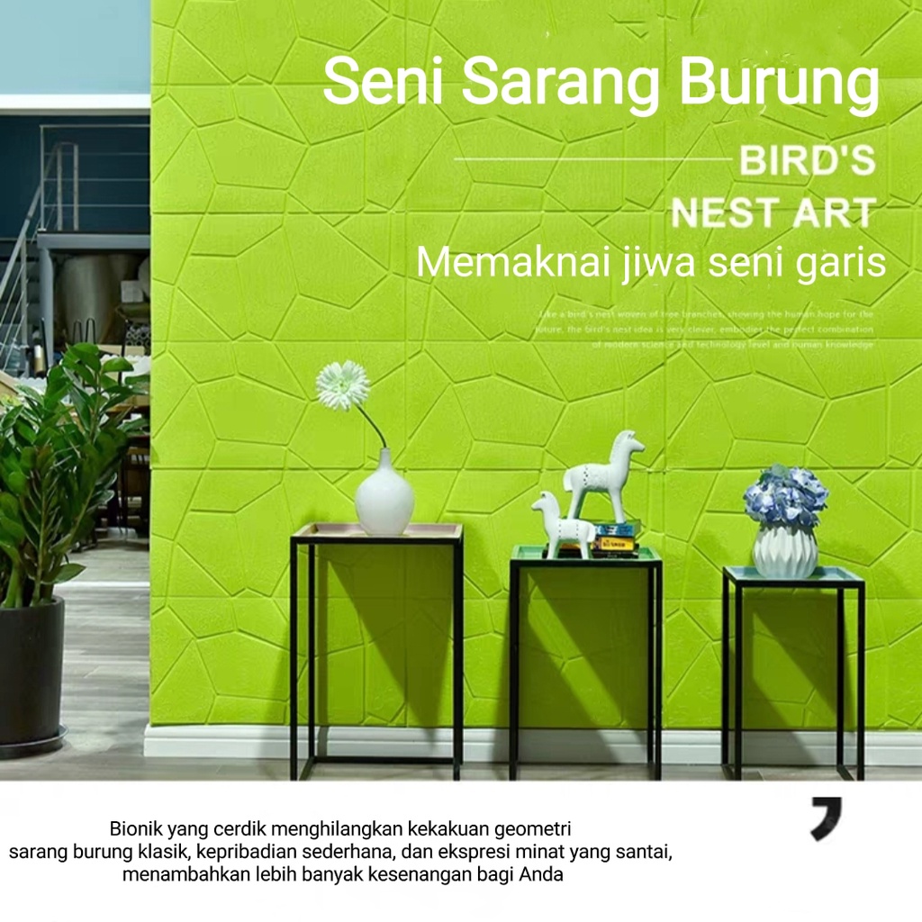 60*60cm 6mm Tebal wallpaper Tintin 3D busa Batu Ba Tastik Tintin Tintin Wall Foam Murad Kola Sikamar