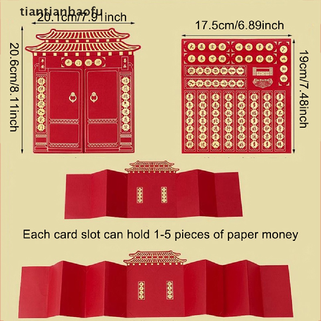 [tiantianbaofu] Amplop Merah Imlek 2023kantong Uang Festival Musim Semi Merah Packet Butik