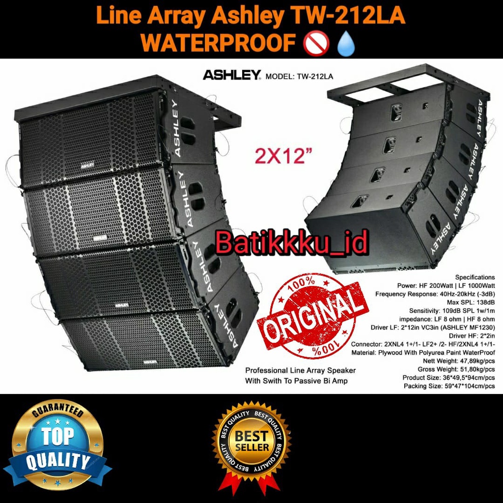 Jual Speaker Line Array ASHLEY TW 212 LA TW 212LA ORIGINAL 2 X 12 INCH
