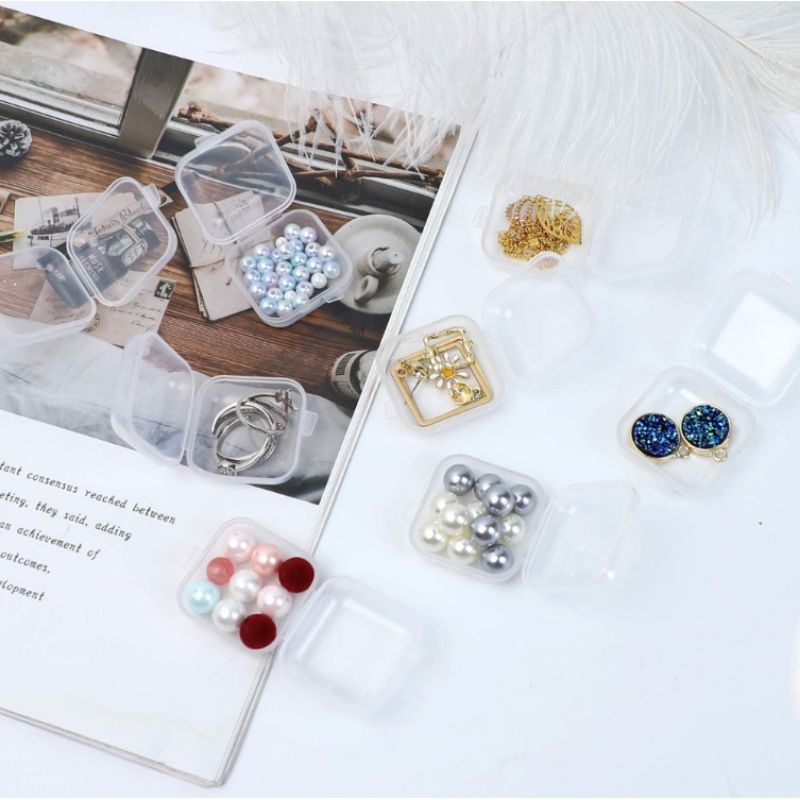 Ms88 KOTAK MINI KECIL TEMPAT PERHIASAN ANTING MEMORY CARD EARPLUG KOTAK PLASTIK SERBAGUNA MINI BOX