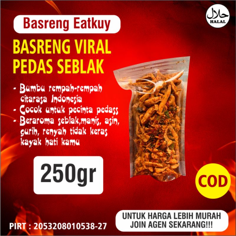 

Basreng viral Eatkuy PEDAS SEBLAK 250g