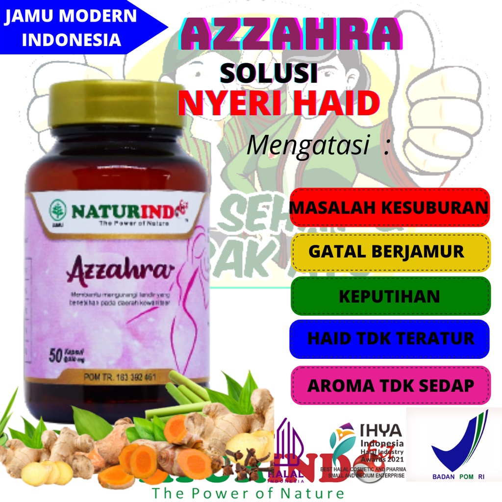 Naturindo Azzahra Obat Pelancar Haid Telat Terlambat Datang Bulan Obat Nyeri Haid Obat Telat Haid Me