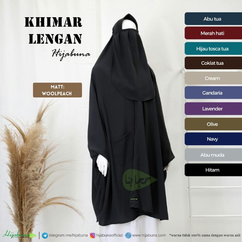 Khimar Lengan by Hijabuna - Jilbab Lengan - Khimar Lengan Hijabuna - Khimar Model Lengan