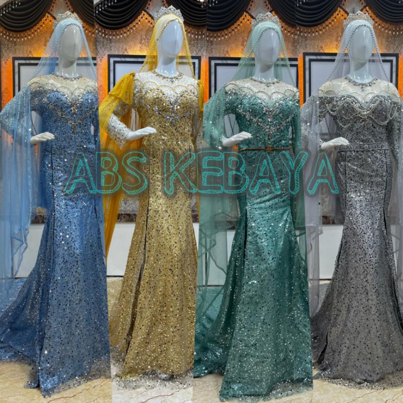 GAUN PENGANTIN SPAN SQUEN//KEBAYA PENGANTIN MODERN/KEBAYA PENGANTIN MODERN