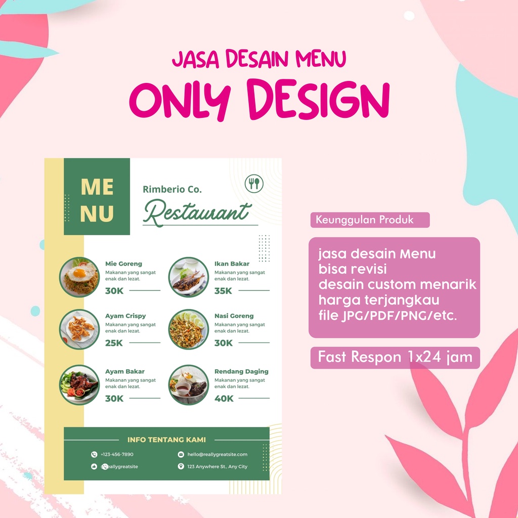 DESAIN MENU PROFESIONAL | DESAIN MENU RESTO | DESAIN BOARD MENU | DESAIN MENU MAKANAN | DESAIN MENU 