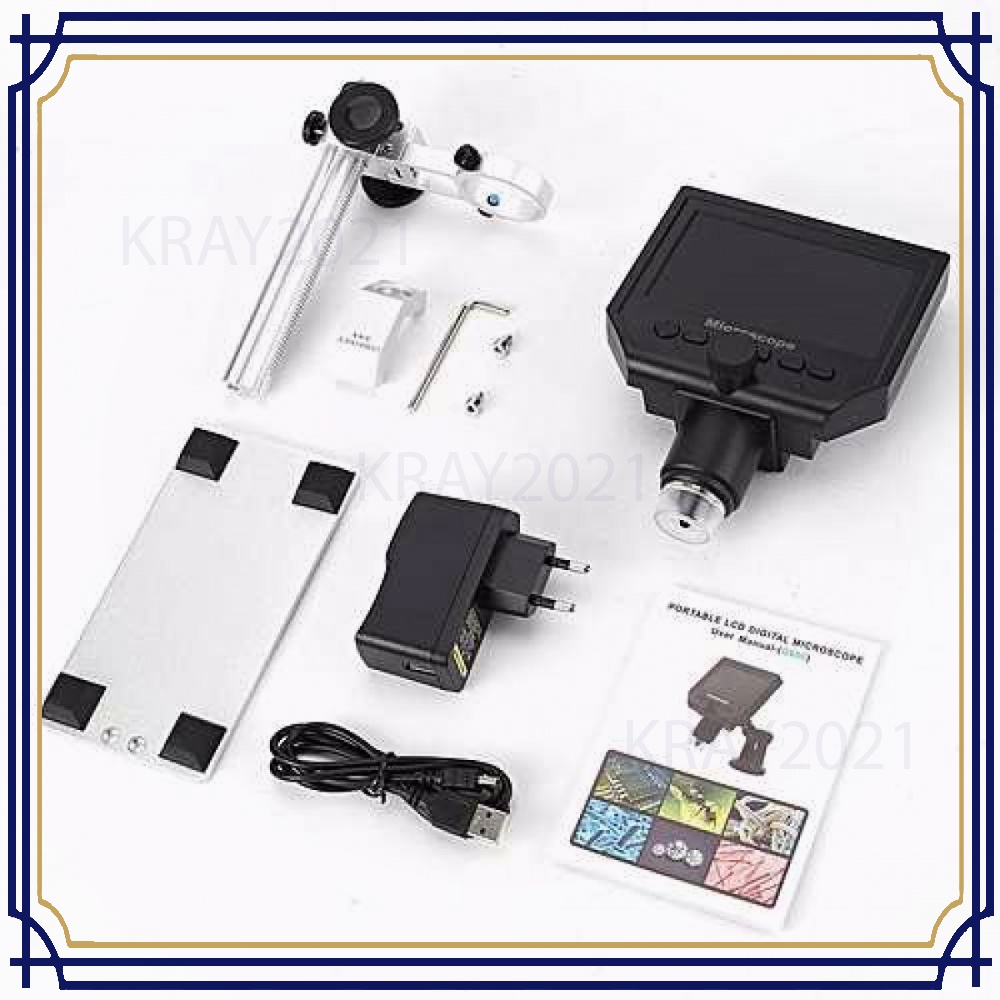 Mikroskop Digital 3.6MP 600X dengan Monitor &amp; Metal Stand - G600