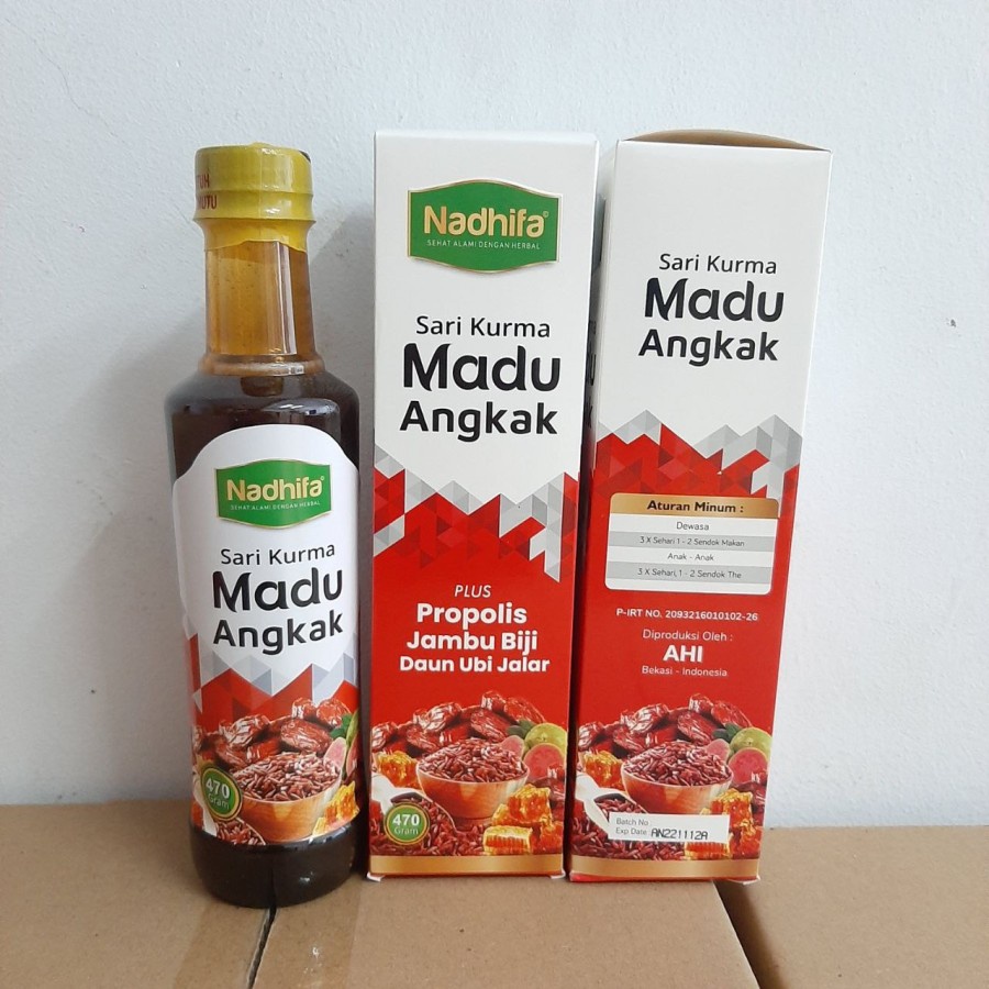 Nadhifa Madu Sari Kurma Angkak Plus Jambu Biji, Propolis Daun Ubi Jalar