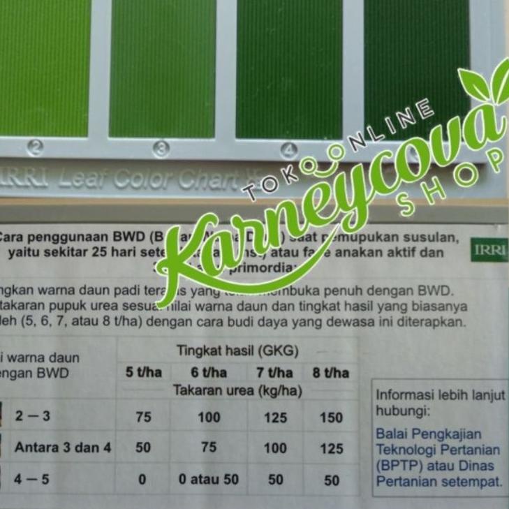 [R-8-U ✔] Bagan Warna Daun (BWD) untuk Padi-top produk