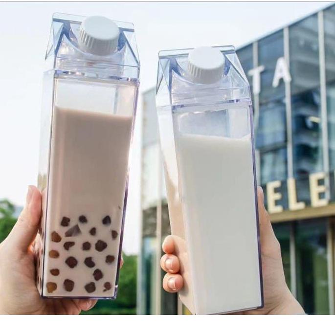 SMR.21De22ˣ • Botol minum kulkas transparan bening minimalis botol susu air kotak kulkas botol minum