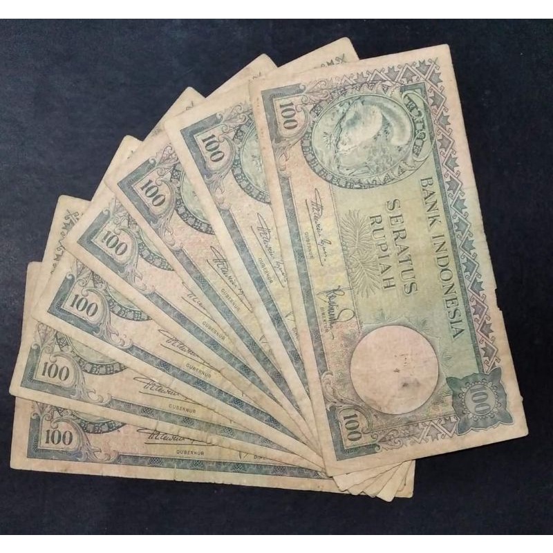 UANG KUNO 100 RUPIAH TUPAI SERI HEWAN TAHUN 1957