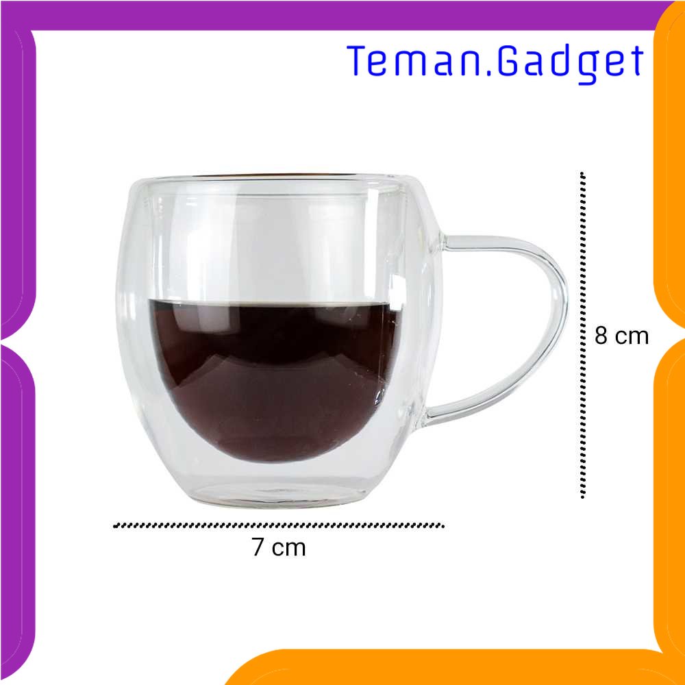 TG - DPR One Two Cups Cangkir Kopi Anti Panas Double-Wall Glass Round