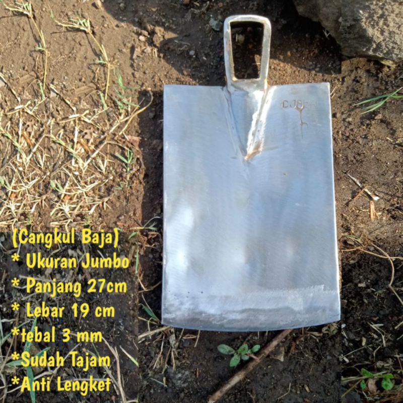 Cangkul Baja Putih Anti Lengket Asli Blitar Ukuran Jumbo