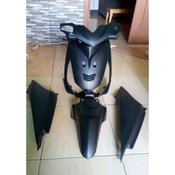 Cover body full halus Honda Beat Karbu 2010 - 2012 hitam doff - Full Body halus Honda Beat Karbu hit