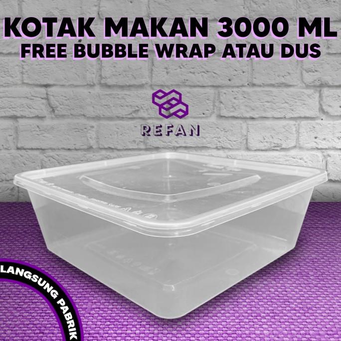 Kotak Thinwall Besar 3000ml/Thin Wall Kotak Makanan 3000ml