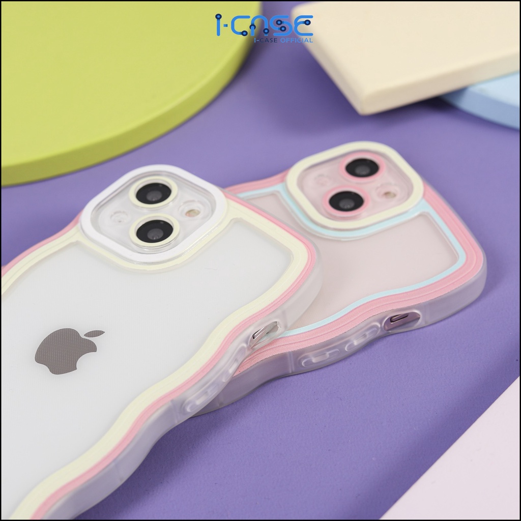 Clear Wavy Two Color for iPhone X XR XS MAX 11 Pro Max / 12 Pro Max / 13 Pro Max /14 Plus Pro Max