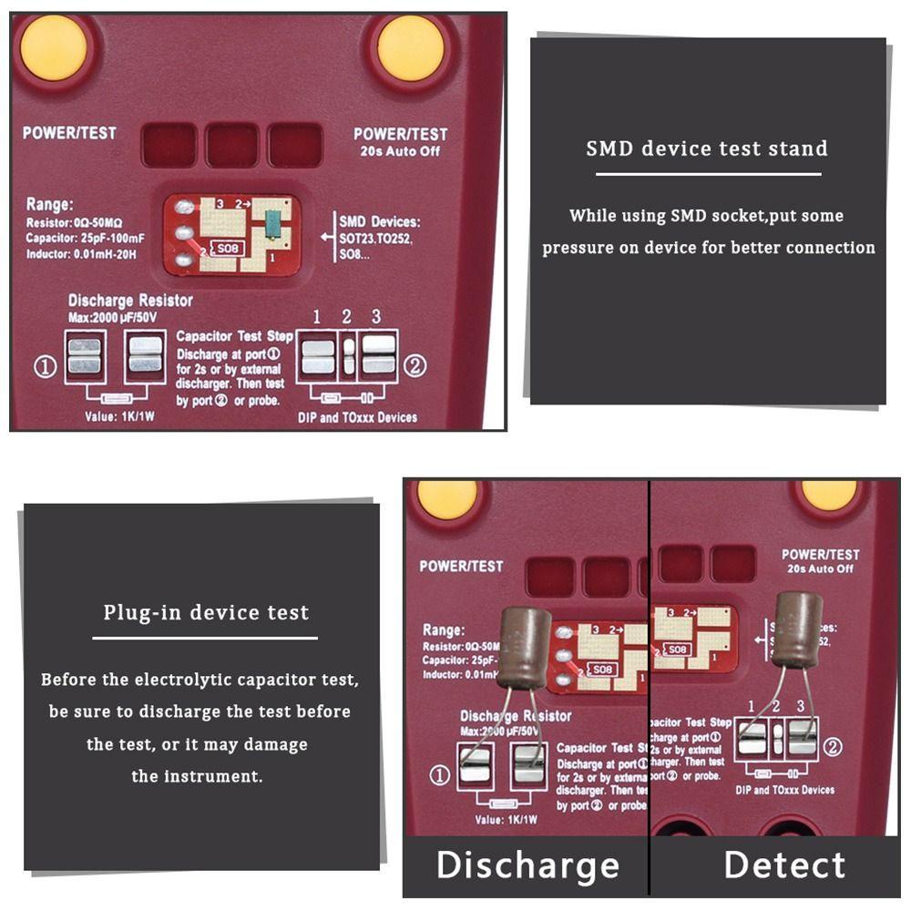 POPULAR Populer Digital Transistor Tester True RMS Presisi Tinggi Dengan Pinset Komponen SMD