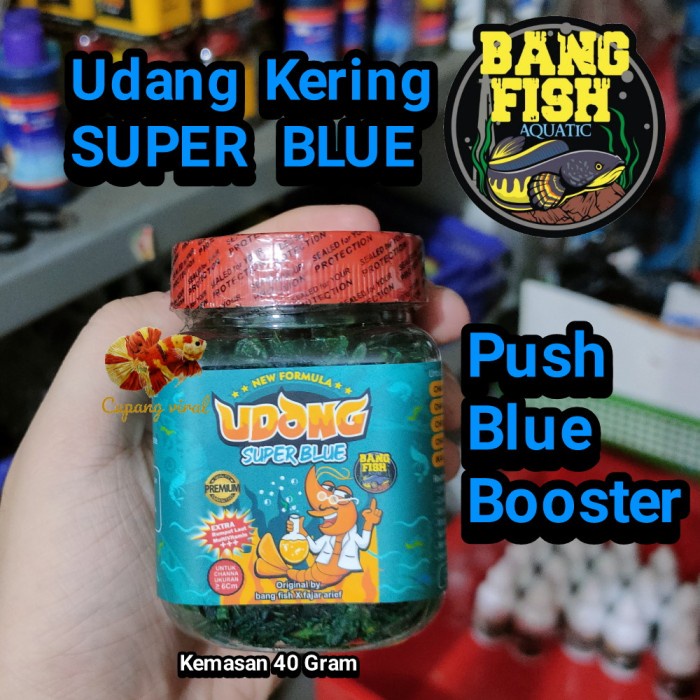 Udang Kering SUPER BLUE Bang Fish Aquatic Blue Booster Warna