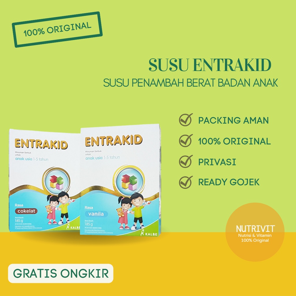 SUSU ENTRAKID COKLAT / VANILLA 185 GR