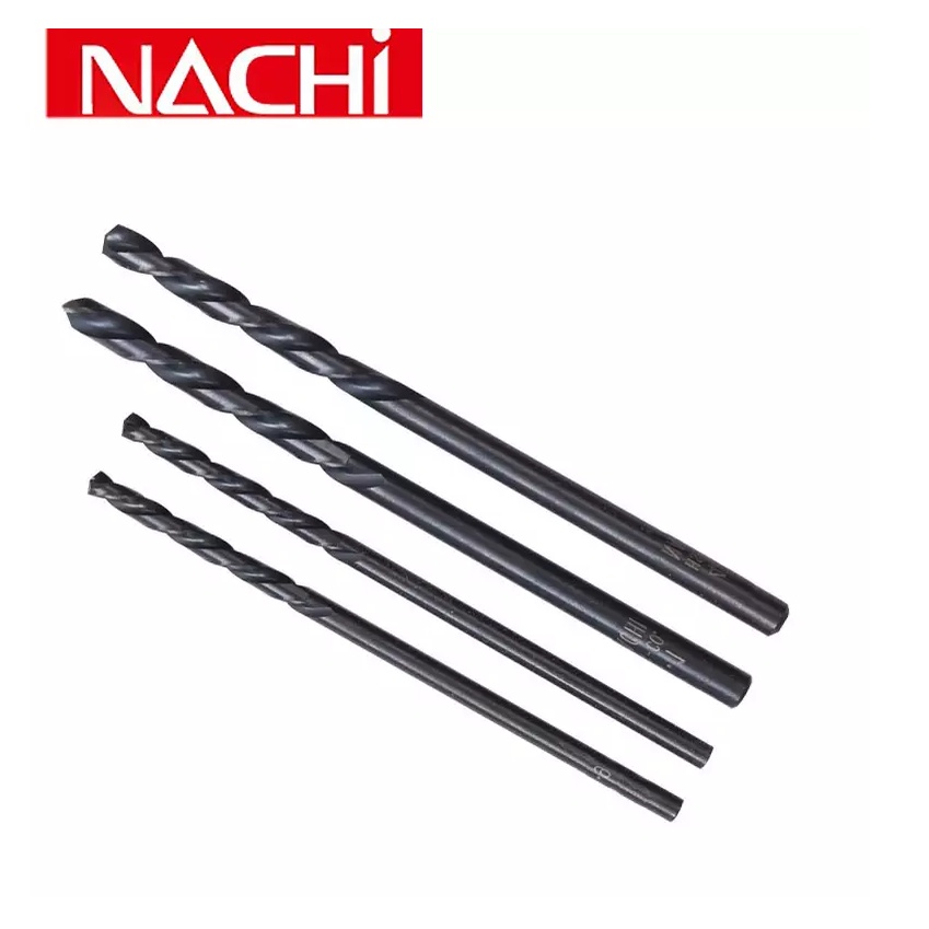 NACHI Mata Bor Besi HSS Asli 3 3.5 4 4.5 5 6 8 mm HSS Straight Shank Drill (ORIGINAL 100%) HARGA PER 1 pcs