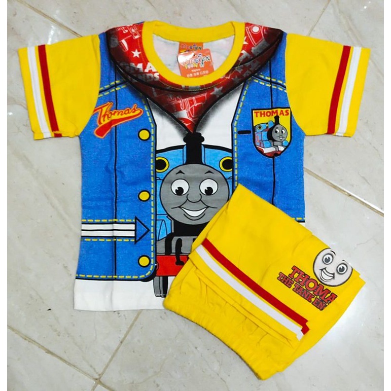 Baju Stelan Anak Cowok Thomas Stelan Anak Laki-laki Baju Harian Anak 2-4 tahun setelan Thomas anak LD32