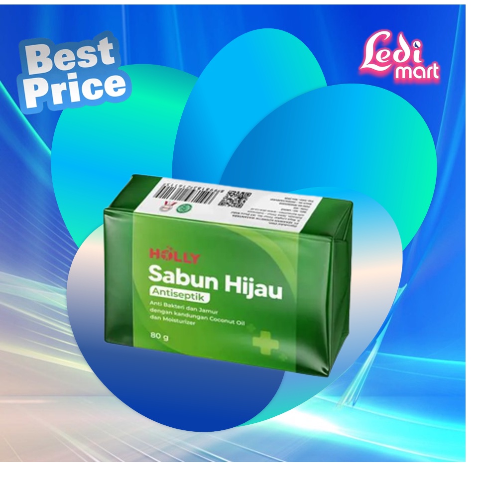ORIGINAL Holly Sabun Antiseptik  Hijau Box 40gr 60gr 80gr / Antiseptik Anti Bakteri Jamur / Sabun / LEDI MART