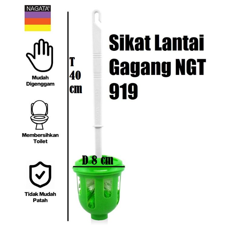 NAGATA SIKAT WC NGT-807 BULAT+TEMPAT DUDUKAN / SIKAT TOILET / SIKAT LANTAI / SIKAT KAMAR MANDI