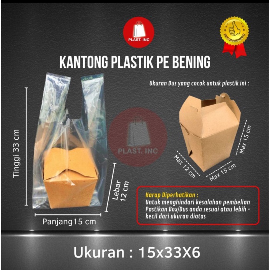 Jual KANTONG PLASTIK PE BENING/ KRESEK PE BENING UKURAN 15,20,25,28,32 ...